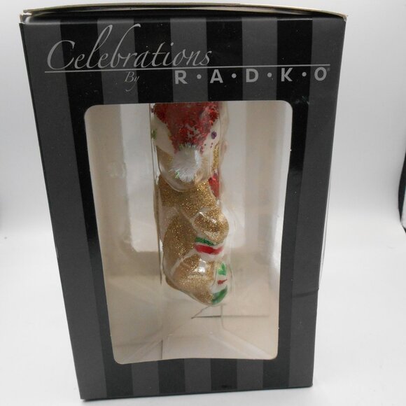 RADKO CELBRATIONS HAND CRAFTED CLASS GINGERBREAD MAN & CANDY CANE 2014 ORNAMENT - Picture 2 of 10